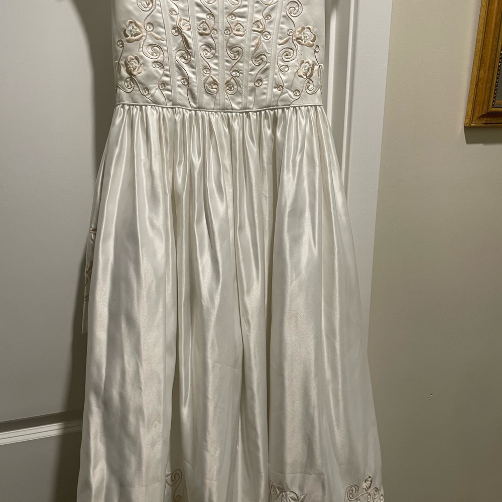 Elegant White Embroidered Kids Dress